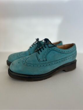Dr. Martens | Teal Wingtip Brogue Lace-Up Shoes